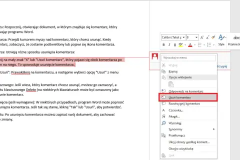 Jak usunąć komentarz w Wordzie i uniknąć frustracji z tym związanej