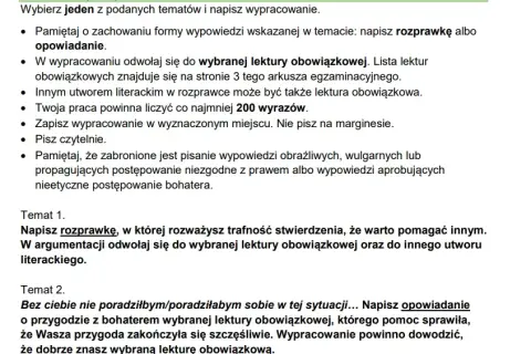 Ile punktów za rozprawkę na egzaminie ósmoklasisty - kluczowe informacje