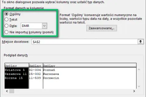 Jak podzielić wiersz w Excelu i poprawić czytelność danych